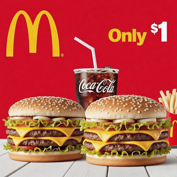 $0.99 For a Big Mac Meal- 4 piece McNuggets/Small Fries/Small soft drink/Big Mac and McDouble