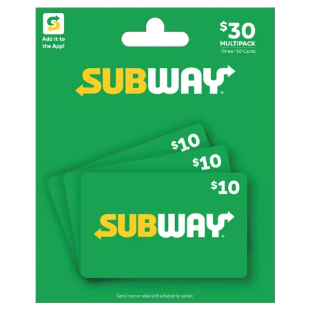 Subway Multi Pack $30 Gift Card